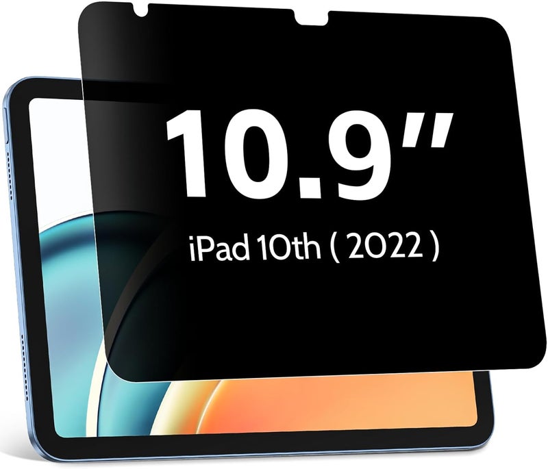 Protescreen Privacy Screen Protector Compatible With iPad 10th 2022 10.9" & iPad 11th A16 2025 11", Anti Glare Blue Light Spy Filter Private, High Sensitive Bubble-Free Easy Install Black Security Screen Shield - Image 1